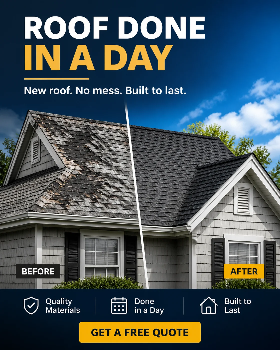 Generated local service before and after ad creative